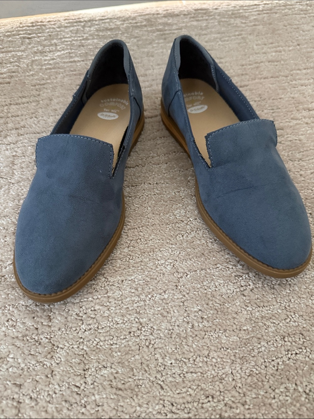 Dr. Scholl’s Slate Blue Suede Slip-On Loafer Flats Women’s Size 6.5M